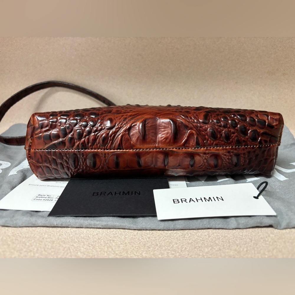 Brahmin Mini Pecan Melbourne Crocodile Handbag - Picture 9 of 16